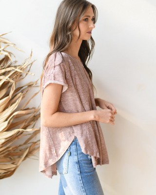 a-line washed knit top