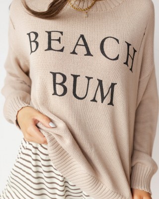 beach bum distressed sweater