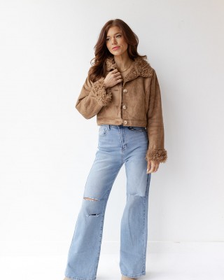 gwen fur lined crop jacket